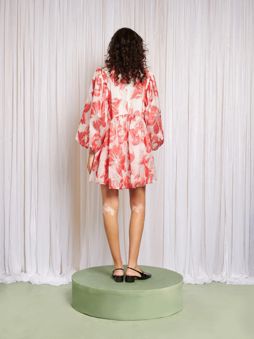 Abby Jacquard Bow Dress - Image 5