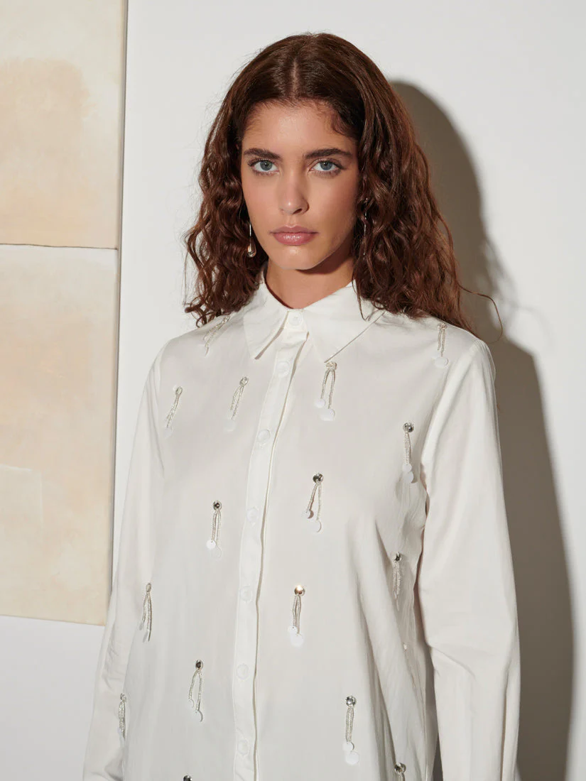 <b> Ghospell </b> Augusta Embellished Shirt - Image 5