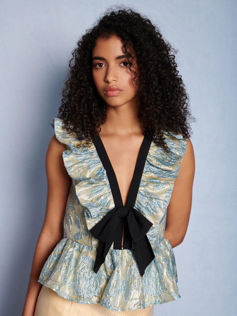 <b>DREAM</b> Bluebell Jacquard Bow Top - Image 5