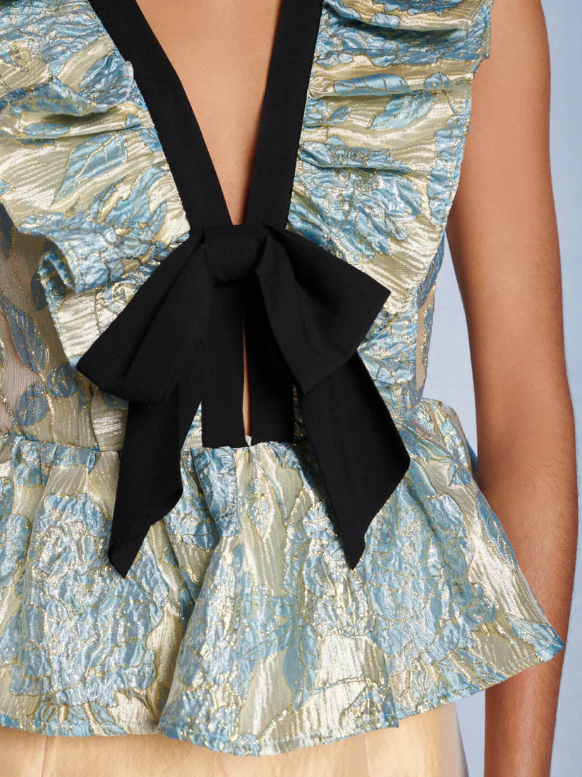 <b>DREAM</b> Bluebell Jacquard Bow Top - Image 6