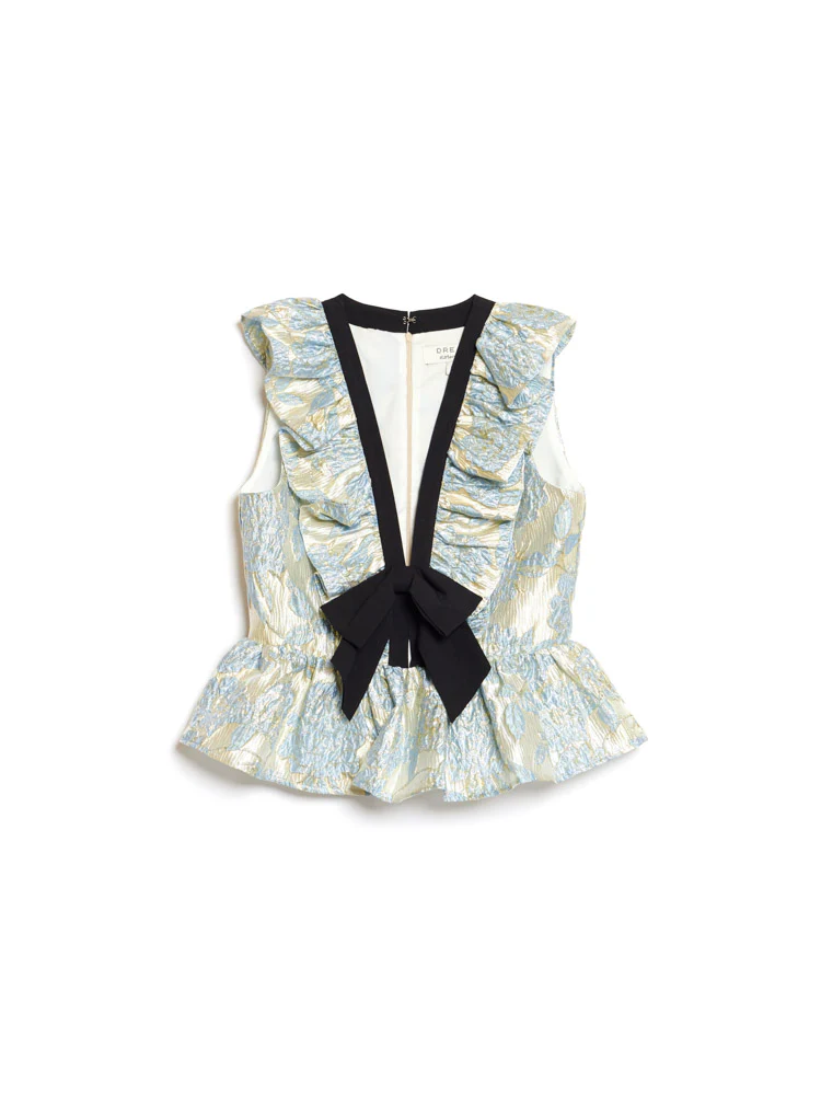 <b>DREAM</b> Bluebell Jacquard Bow Top - Image 7