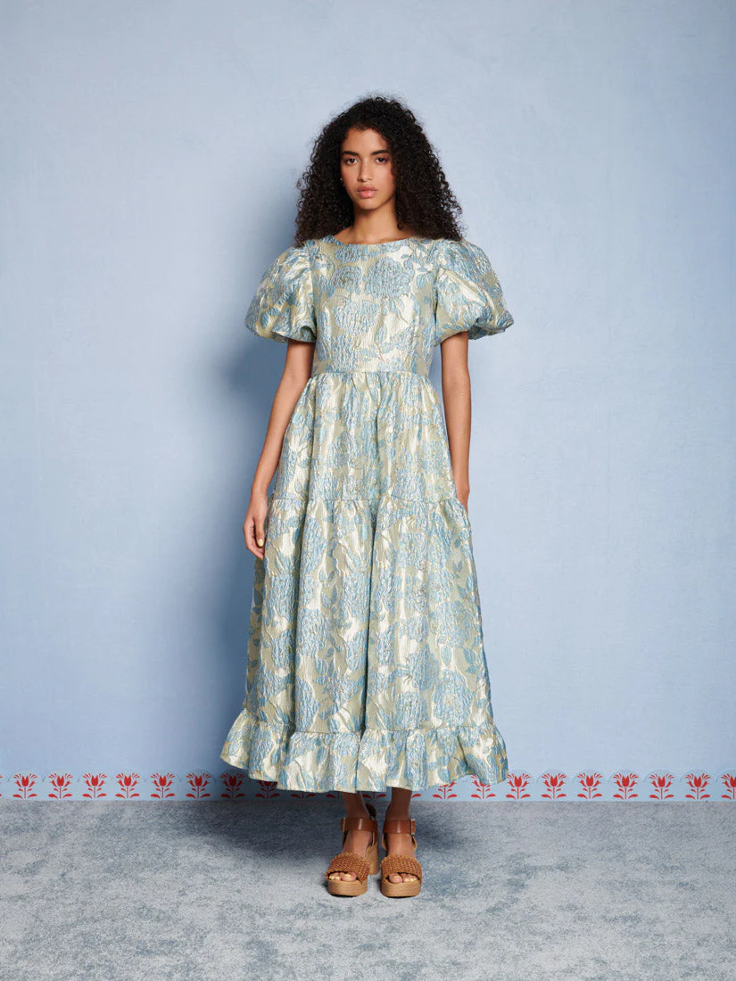 <b>DREAM</b> Bluebell Jacquard Maxi Dress - Image 4