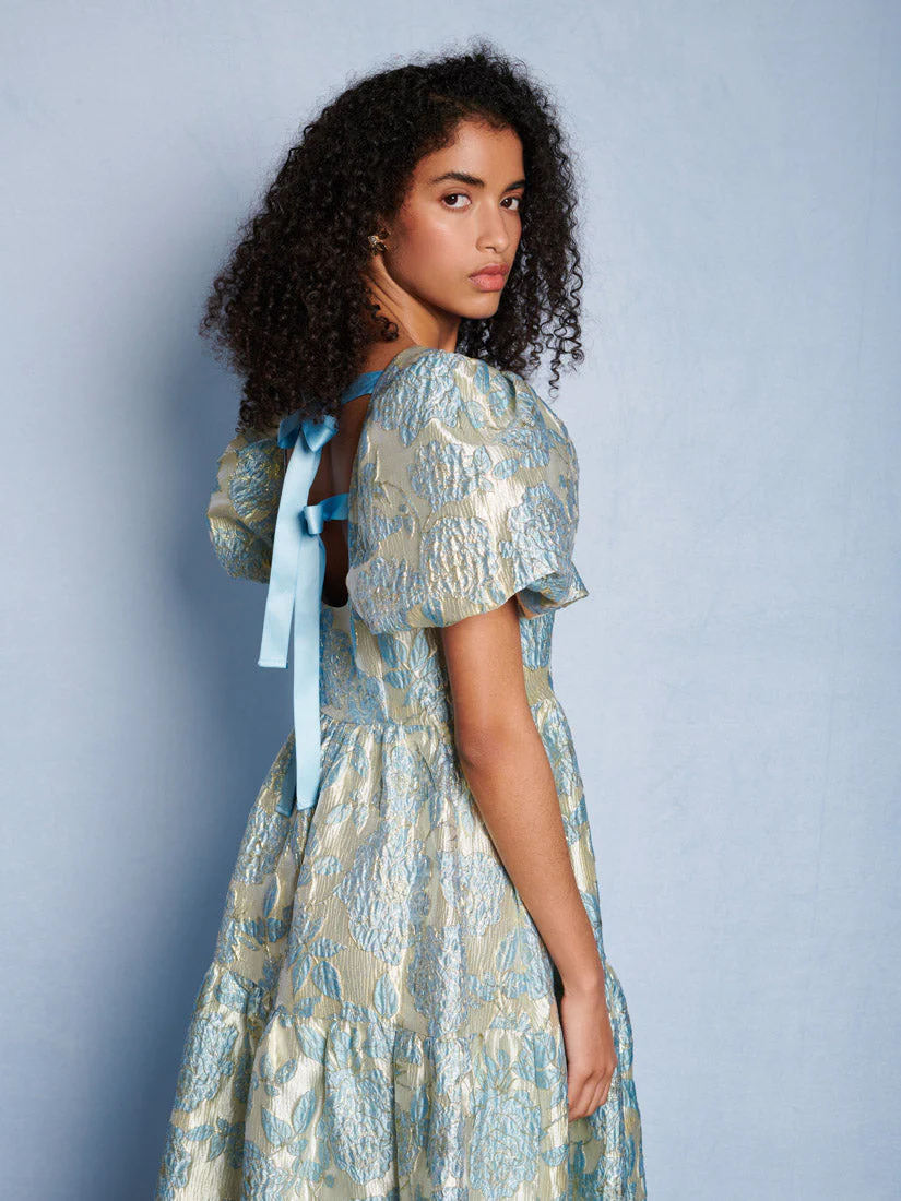 <b>DREAM</b> Bluebell Jacquard Maxi Dress - Image 5