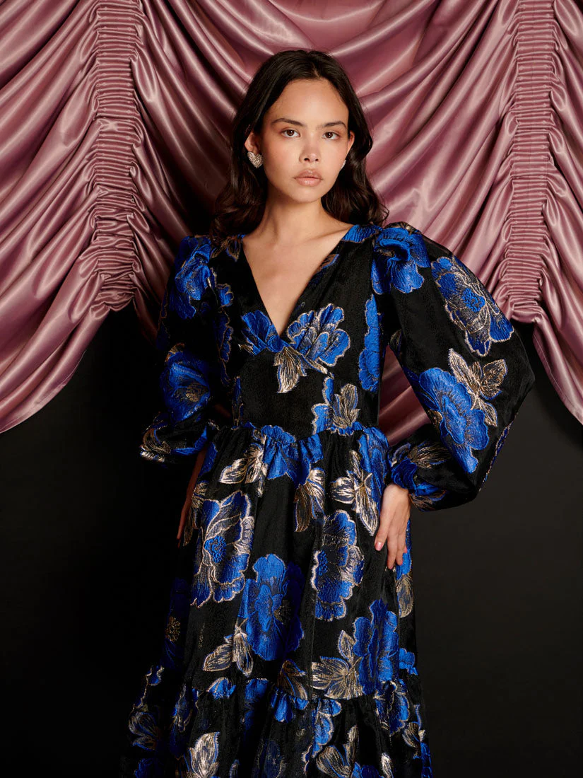 Blues Jacquard Midi Dress - Image 5