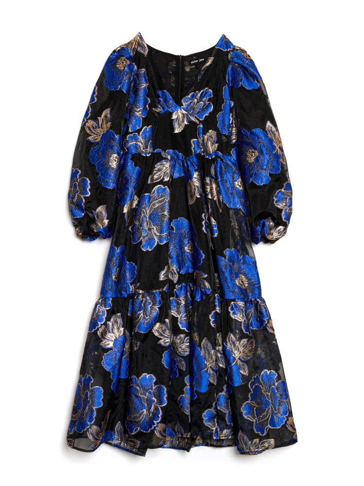 Blues Jacquard Midi Dress - Image 7