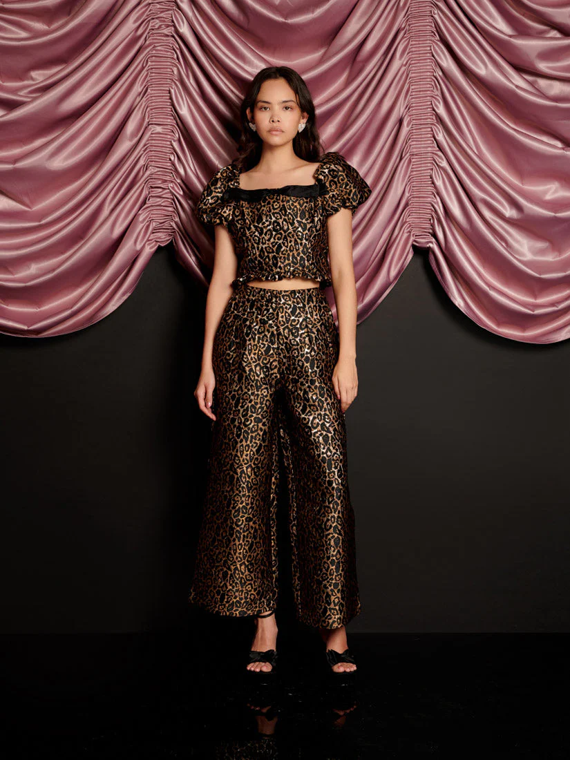 Cherie Leopard Jacquard Top - Image 4