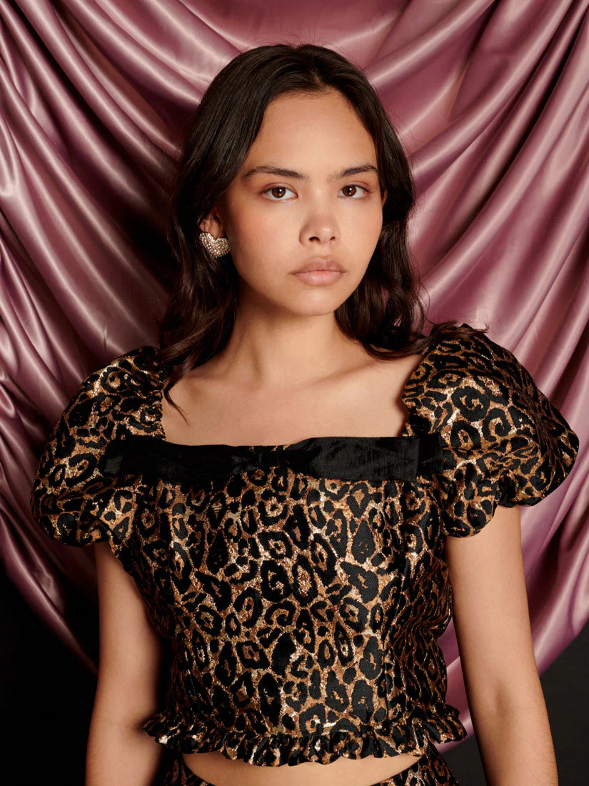 Cherie Leopard Jacquard Top - Image 5