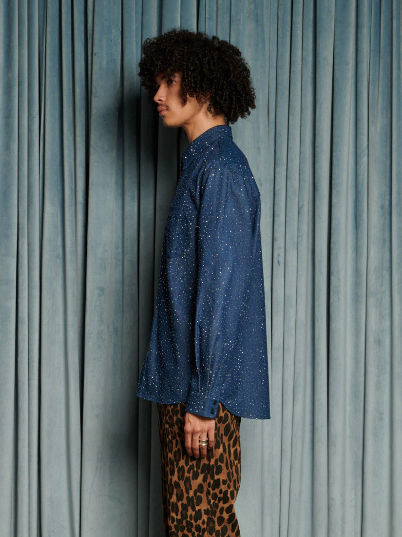 Daze Embellished Denim Shirt - Image 3