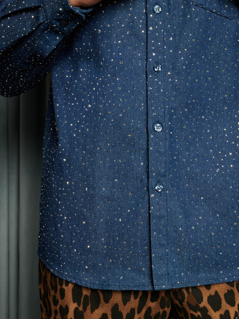 Daze Embellished Denim Shirt - Image 6