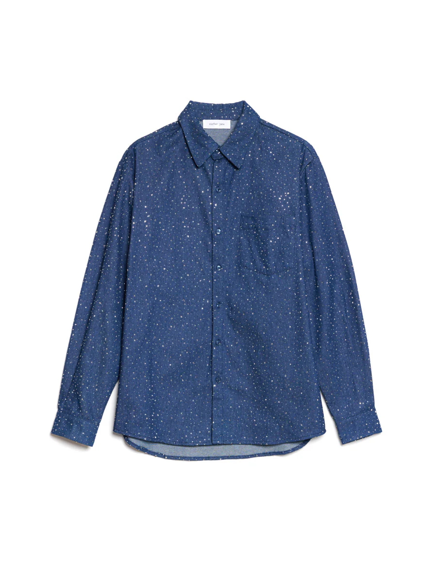 Daze Embellished Denim Shirt - Image 7