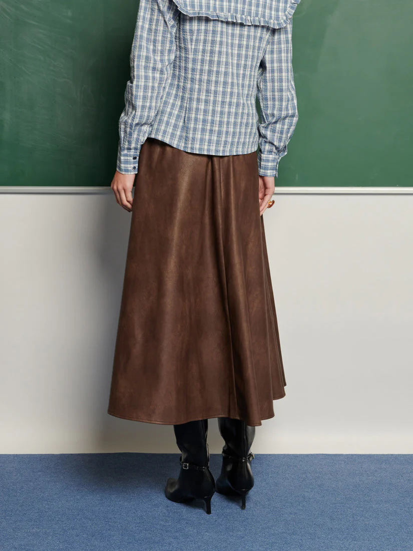 <b> Ghospell </b> Max PU Midi Skirt - Image 4