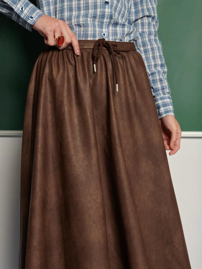 <b> Ghospell </b> Max PU Midi Skirt - Image 5