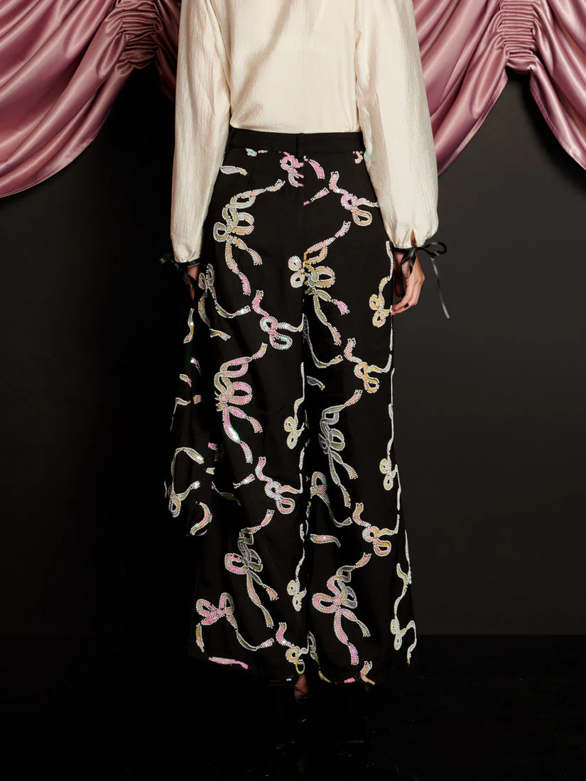 Ripple Bow Embellished Trousers - Image 3